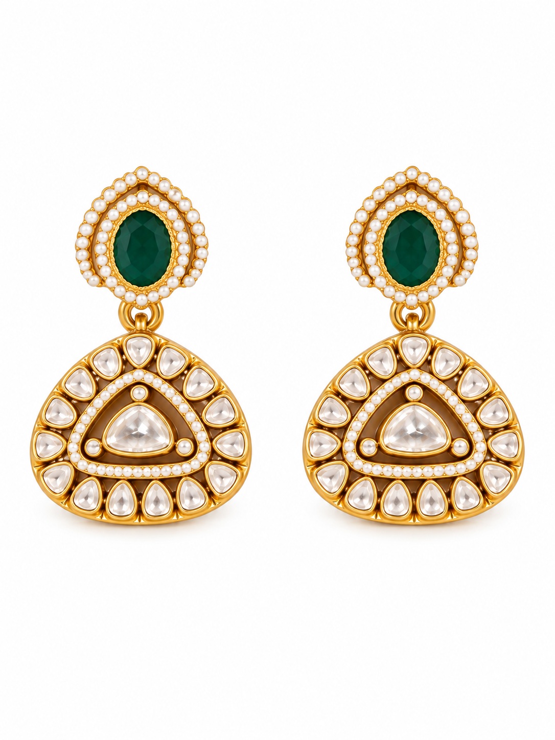 Emerald Kundan Statement Necklace Set 02