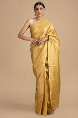 Golden Pure Silk Kanjivaram Silk banarasi handloom Saree