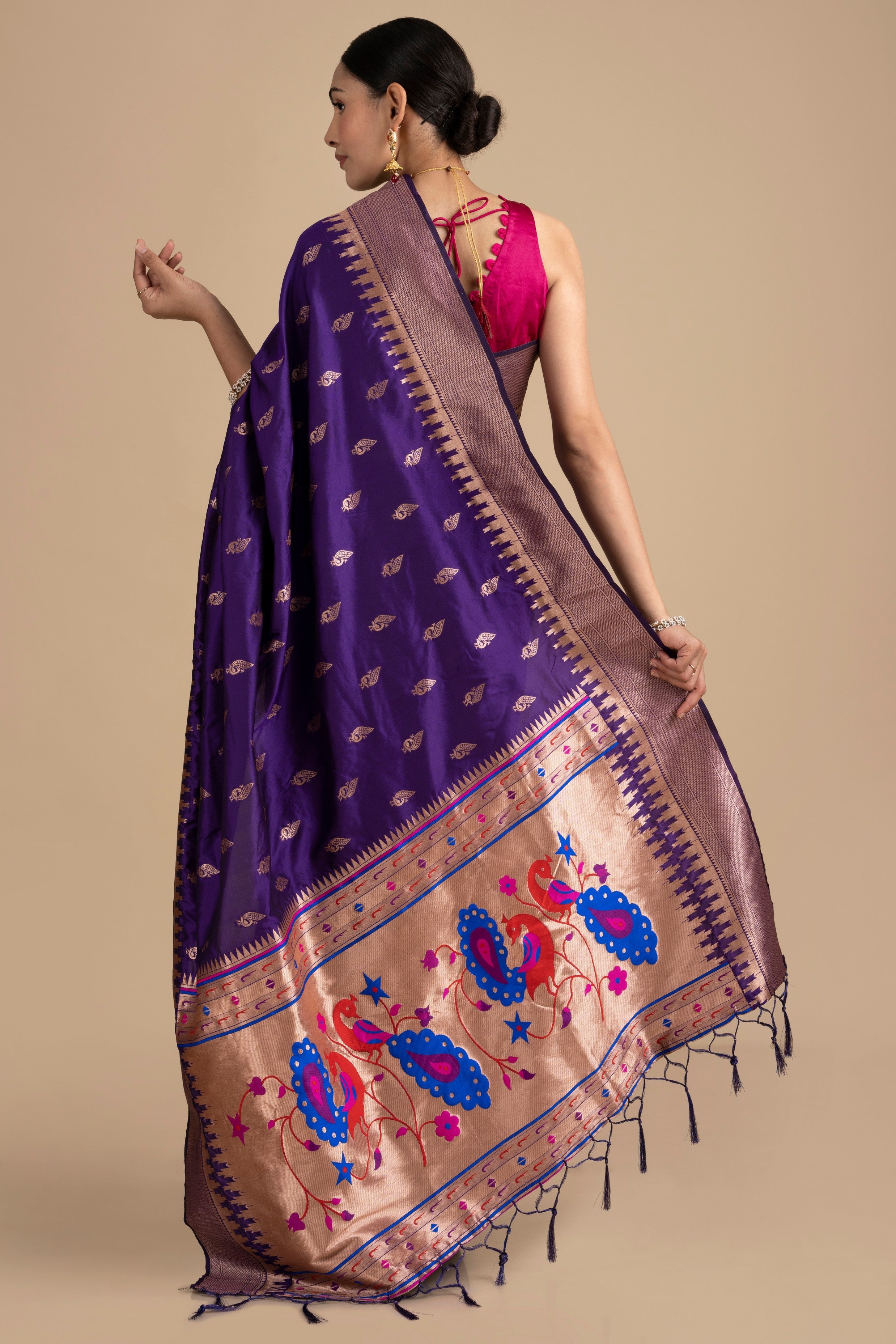 Purple Pure Silk banarasi Handloom Saree