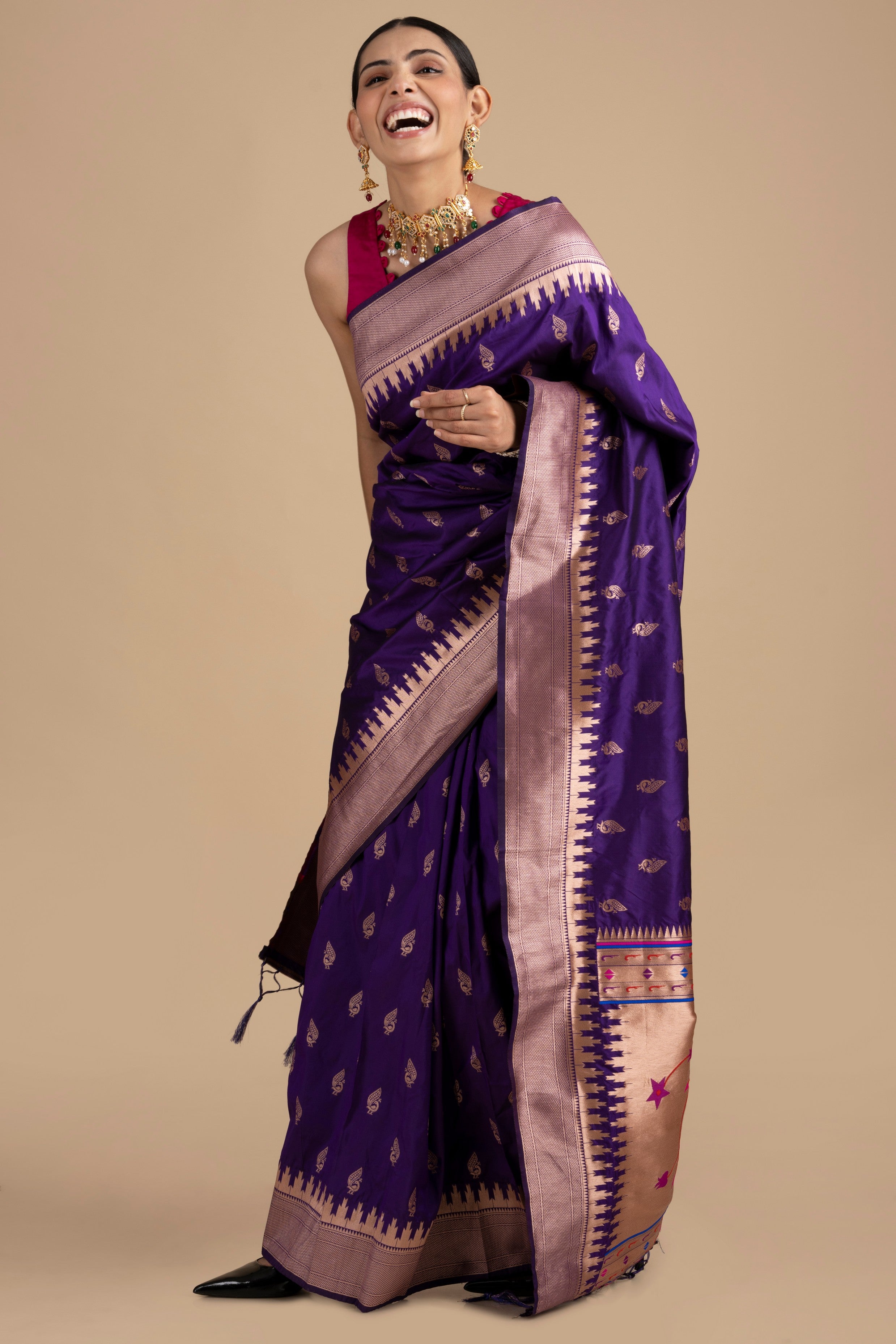 Purple Pure Silk banarasi Handloom Saree