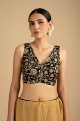 Black Pure Organza Zari Silk Banrasi Handloom Saree