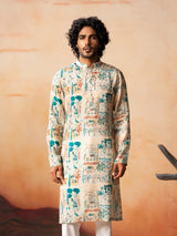 Foret Classic Forest Print Silk Kurta