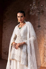 Ivory Pearl Embroidered Sharara Set