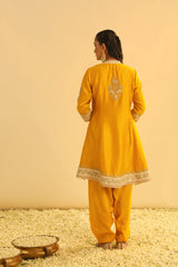 Amani - Mustard A-line  Kurta with Salwar & Dupatta