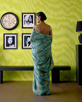 Green Apple Floral Print Saree with Blouse