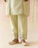 Lotus Green Tissue Kurta with 
Narrow Pants & Dupatta - Set of 3