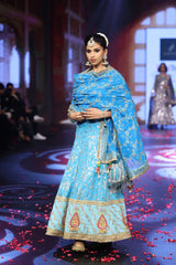 Ghungroo Blue Hand-Embroidered Zari Aari Silk Anarkali Set