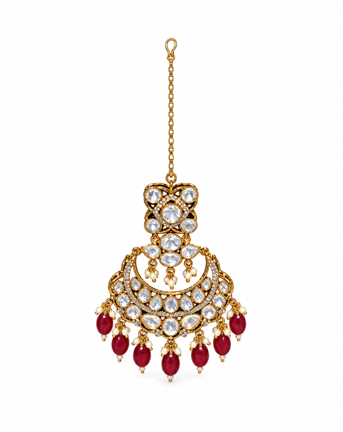 Ruby Kundan Bridal Necklace Set 08