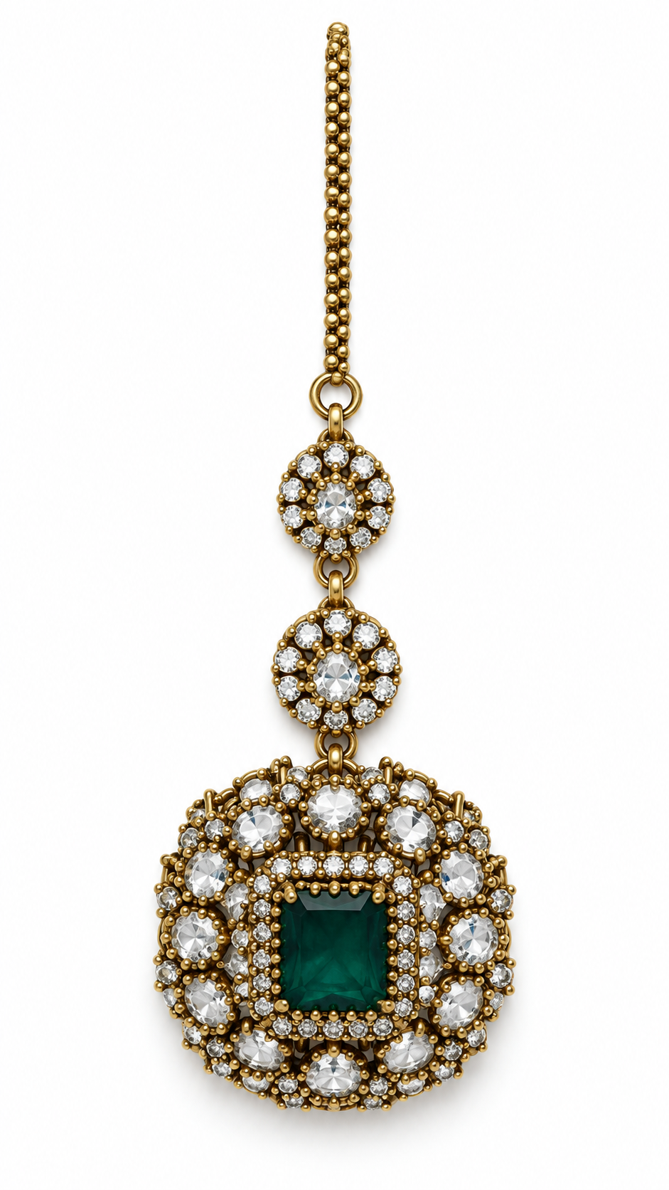 Emerald Polki Kundan Necklace Set 07