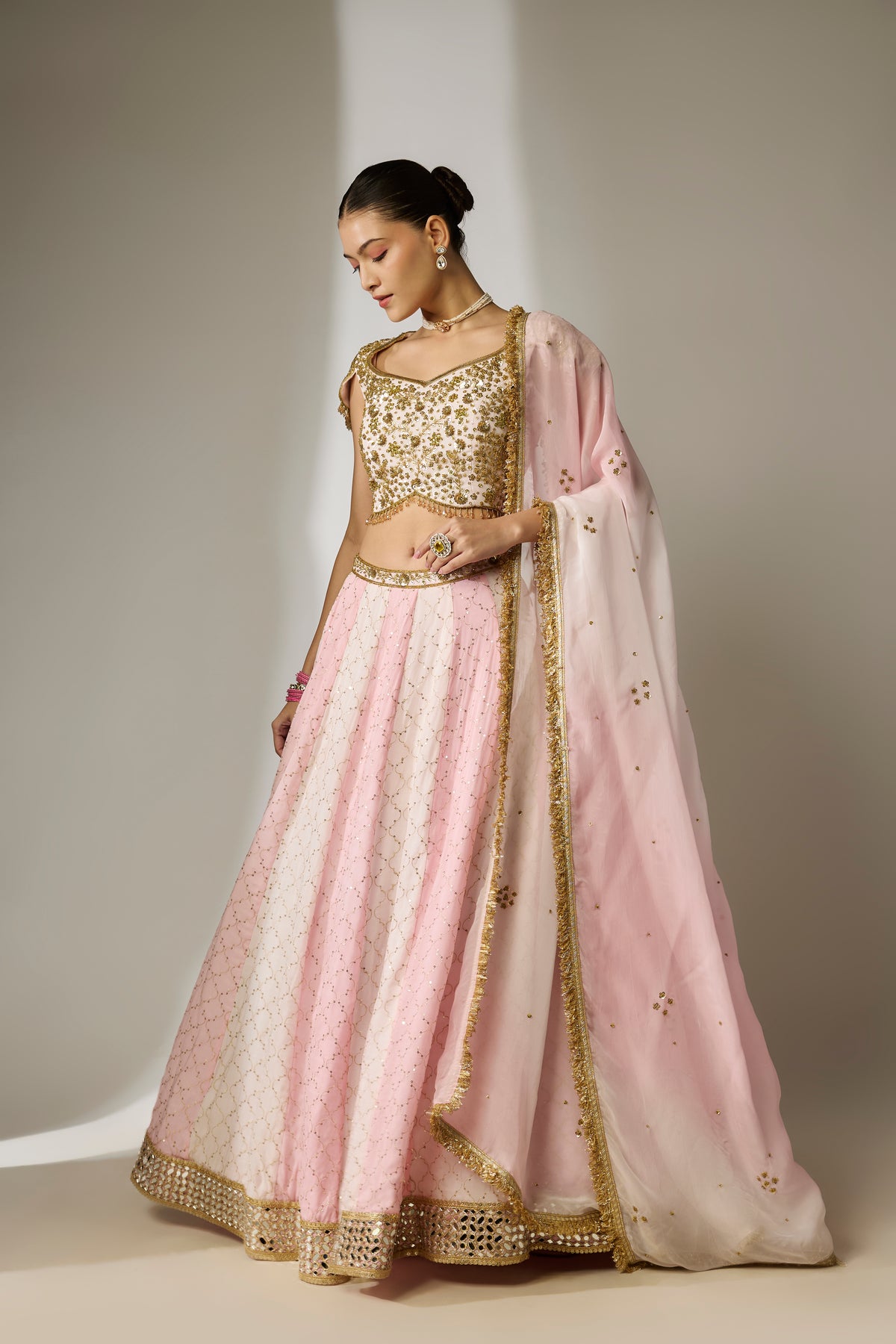Light Pink Sequin Lehenga Set