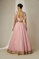 Pink Sequin Lehenga Set