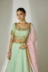 Mint Green Sweetheart Lehenga Set