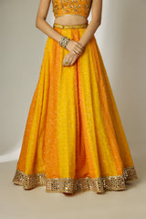 Orange & Yellow Halter Lehenga Set