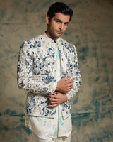 Ivory Embriodered Short Jacket Set