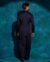 Midnight Blue floral embroidered set