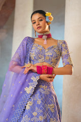 Lavendar Blue Irish Colored Lehenga Set