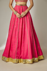 Pink Chanderi Lehenga Set