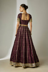 Brown Chanderi Lehenga Set