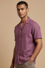 Henna — Wine Linen Shirt