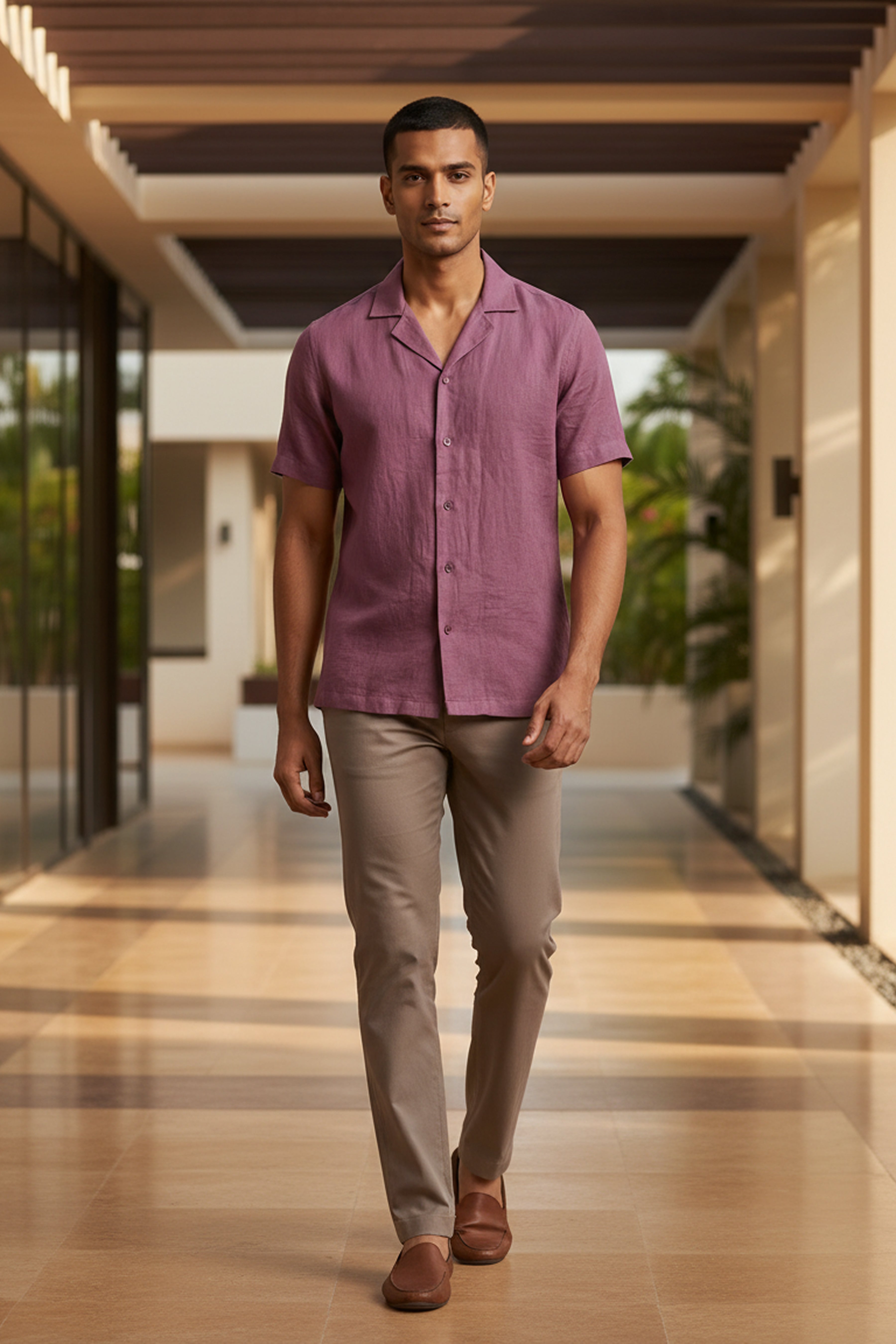 Henna — Wine Linen Shirt