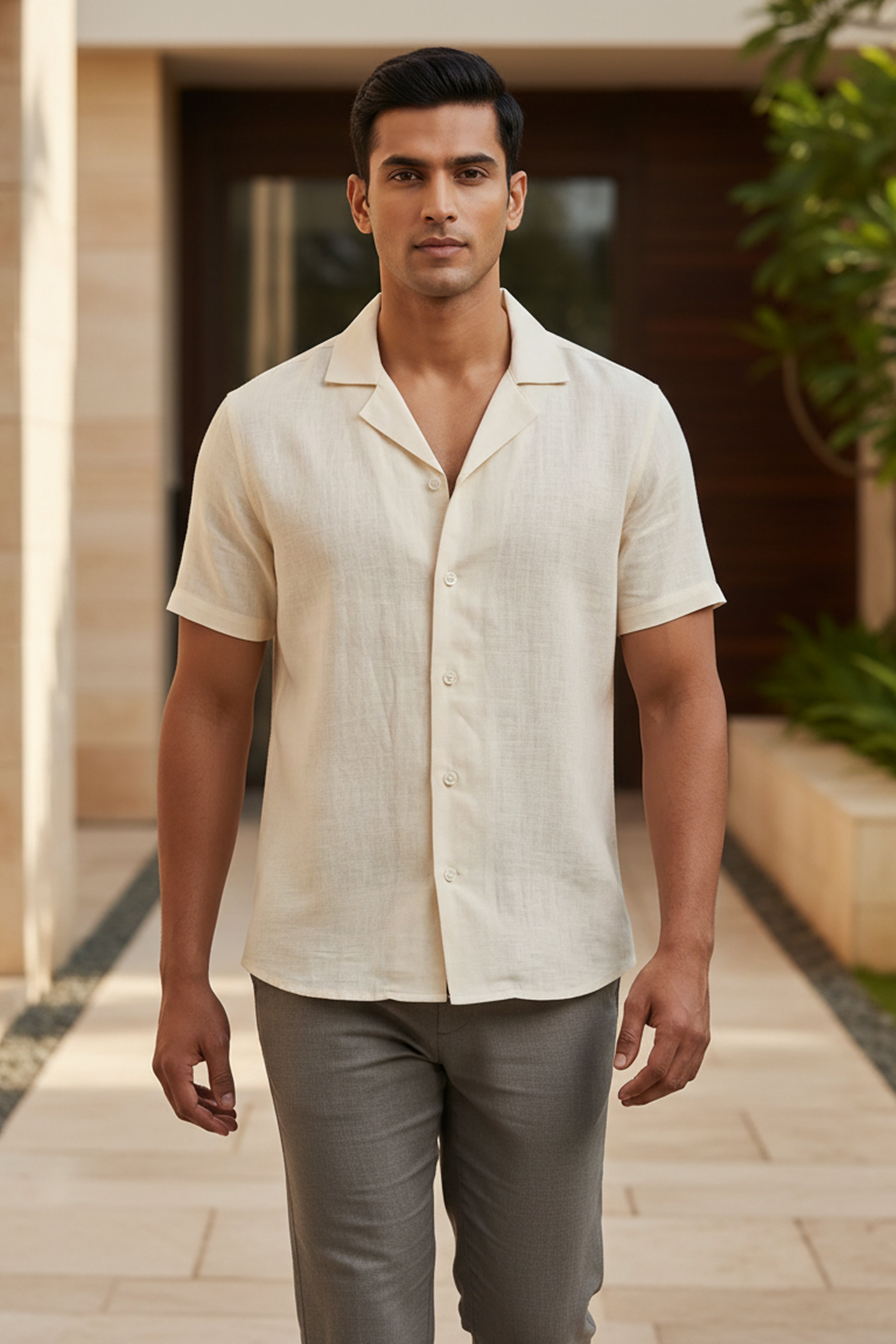 Sera — Cream Linen Shirt