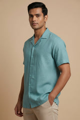 Seaform — Sea Green Linen Shirt