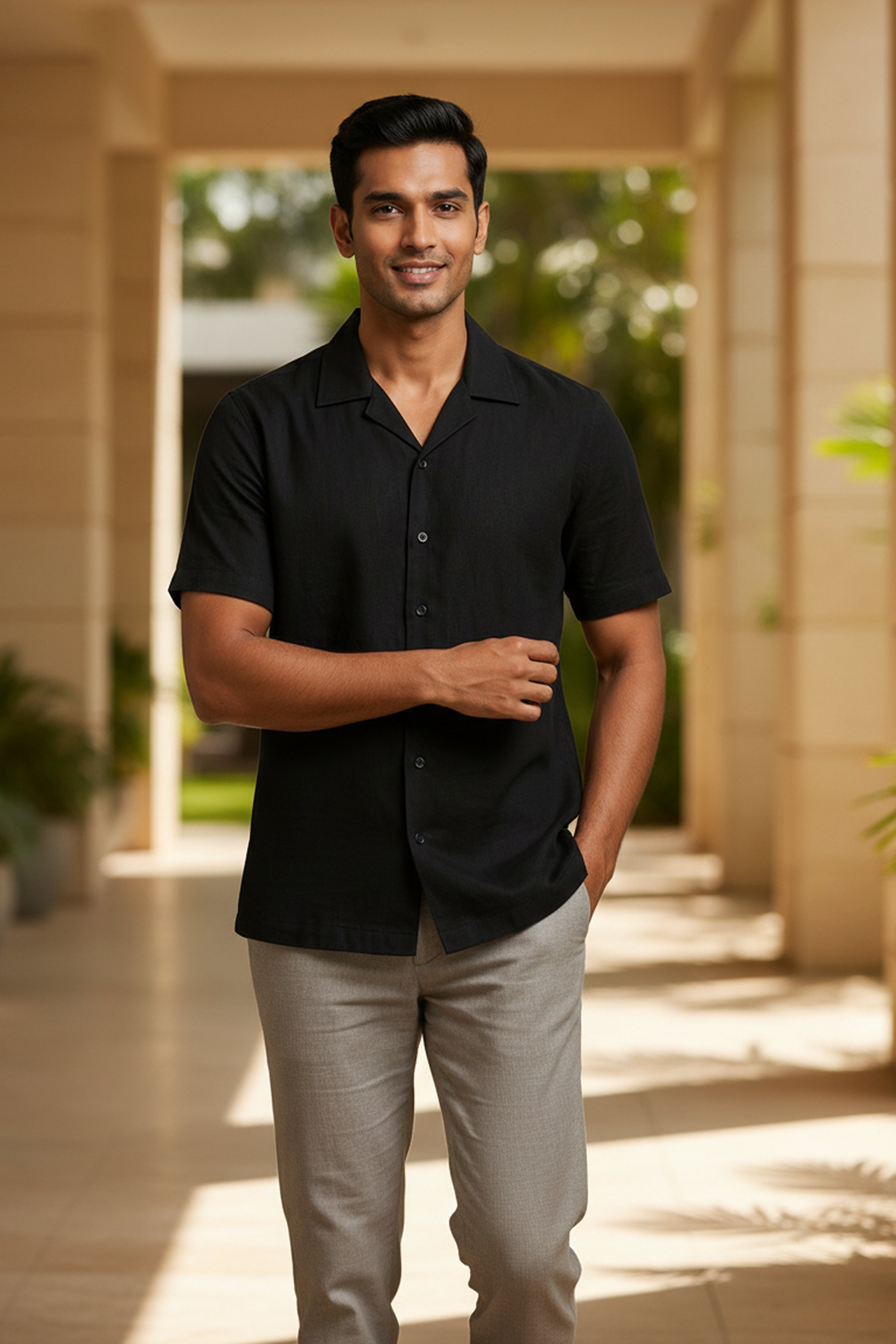 Eclipse — Black Cotton Shirt