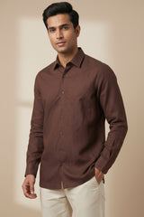 Earthline— Brown Cotton Shirt