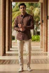 Earthline— Brown Cotton Shirt