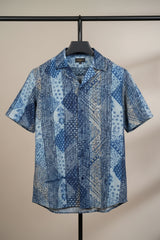 Samudra — Sea Blue Dabu Cotton Shirt