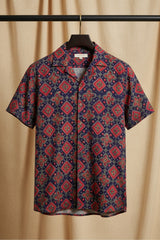 Solace — Red Ajrakh Cotton Shirt