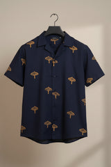 Vriksha — Navy Dabu Cotton Shirt