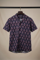 Paisley — Dark Blue Ajrakh Cotton Shirt