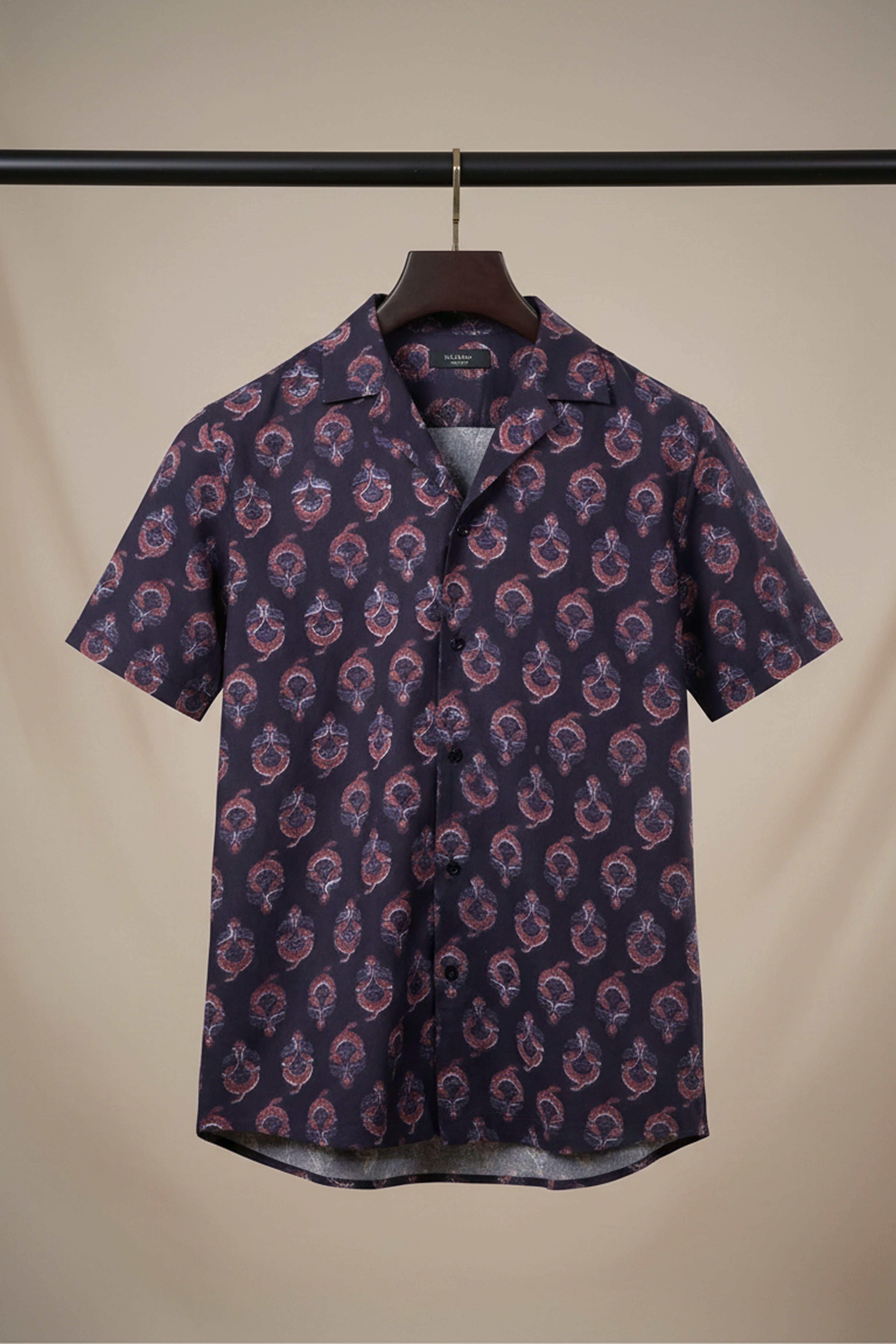 Paisley — Dark Blue Ajrakh Cotton Shirt