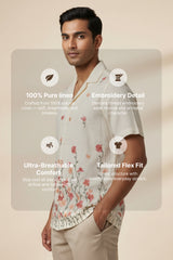Meadow — Floral Embroidered Linen Shirt