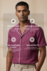 Sundown — Burgundy Linen Shirt
