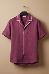 Sundown — Burgundy Linen Shirt