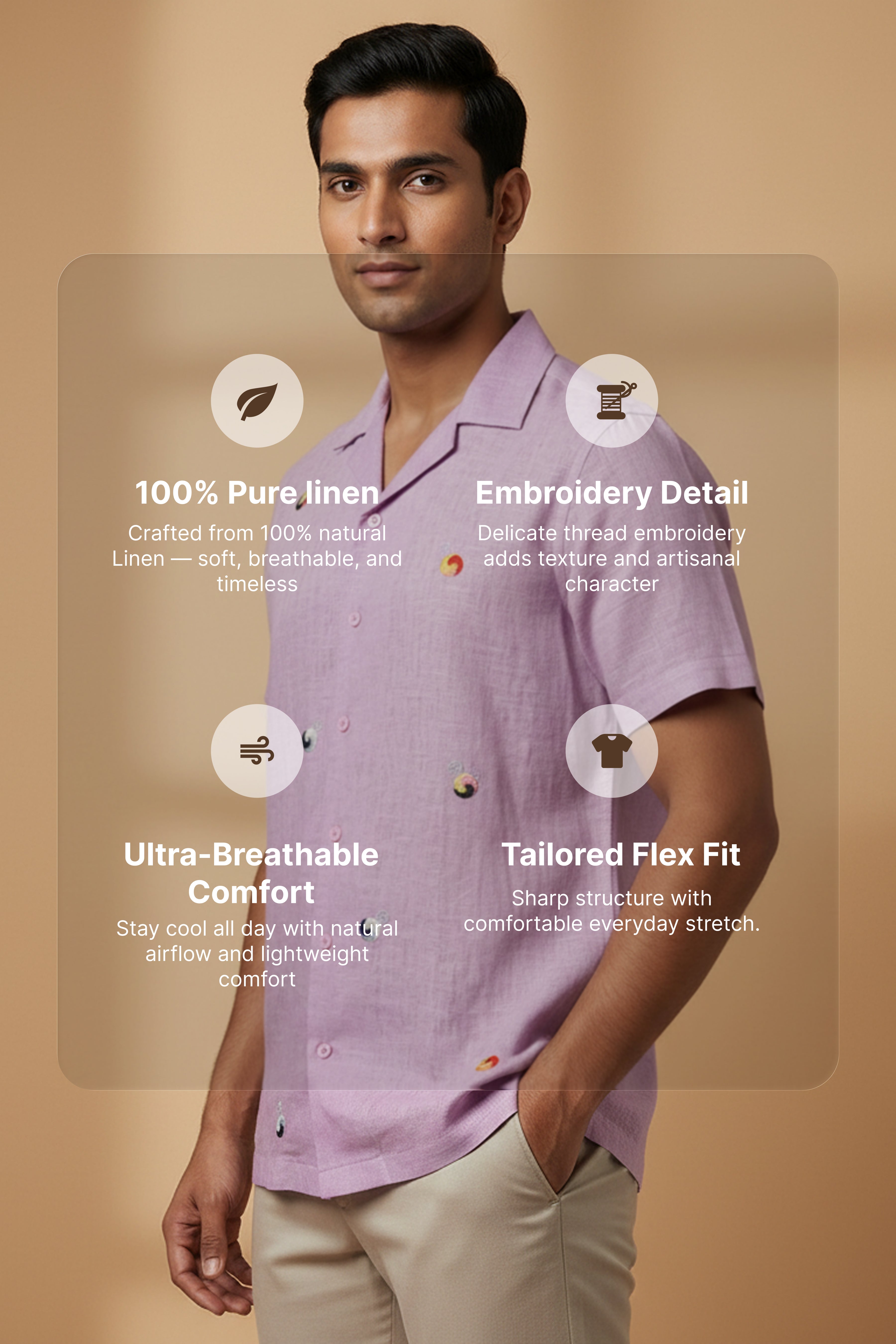 Airloom — Lavender Embroidered Linen Shirt