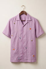 Airloom — Lavender Embroidered Linen Shirt