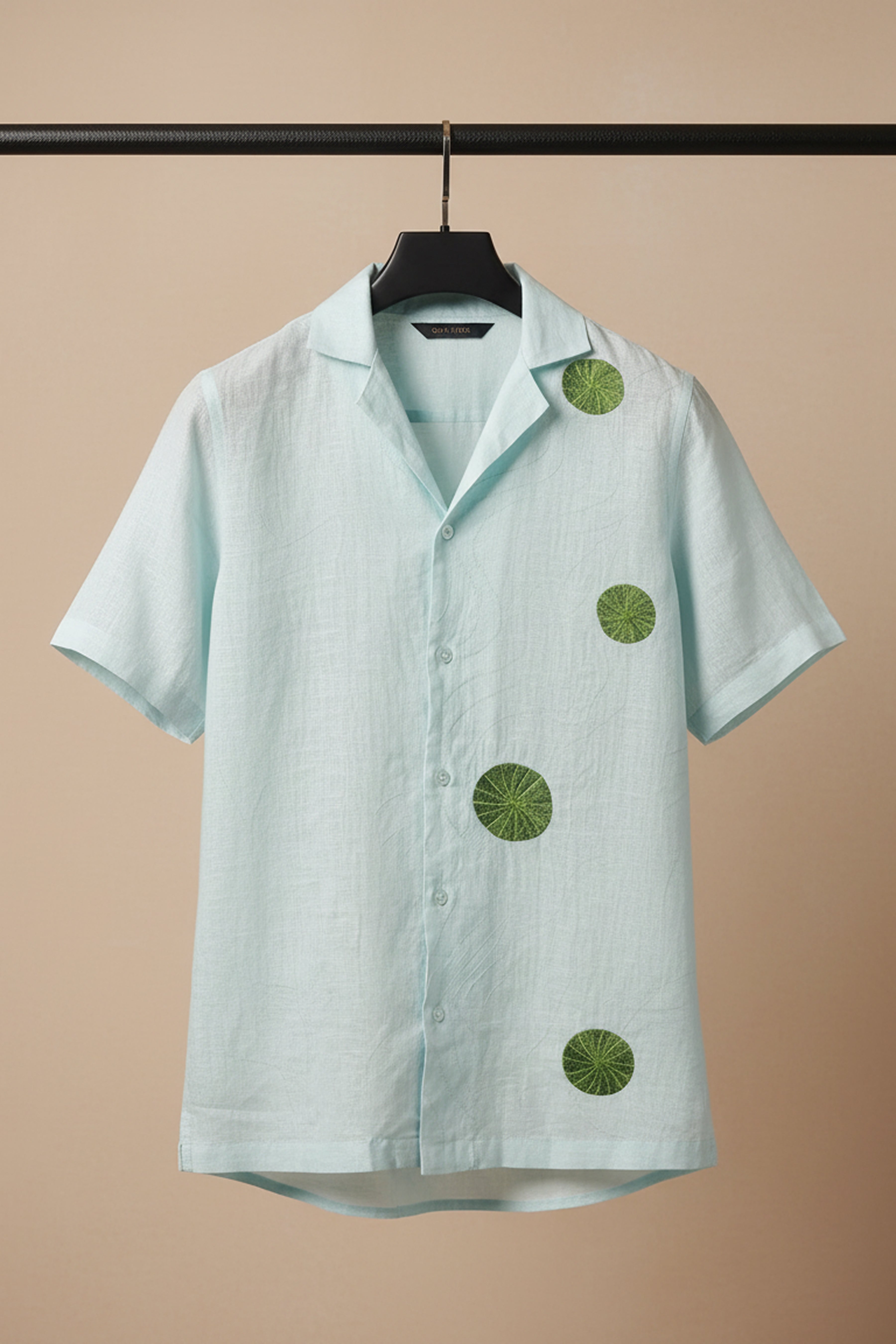 Celeste — Blue Embroidered Linen Shirt