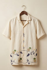 Pinora — Pineapple Embroidered Linen Shirt
