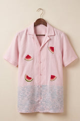 Melon — White Embroidered Linen Shirt