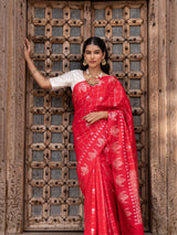 Red Pure Silk Banarasi Handloom Saree