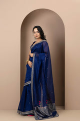 Royal Blue Chanderi Silk Aari Saree