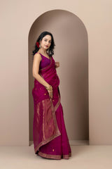 Mauve Chanderi Silk Aari Saree