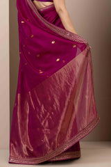 Mauve Chanderi Silk Aari Saree