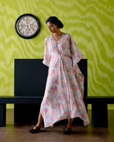Ivory Floral Printed Kaftan