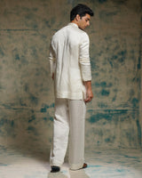 Ivory hand embroidered sequins short jacket set