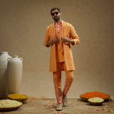 Orange Geo Embellished Jacket