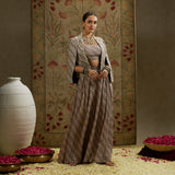 Beige Boho Stripe Noor Jacket Set